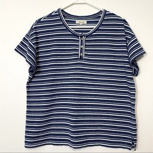 Madewell Ladies Size Large Blue and White Striped Top